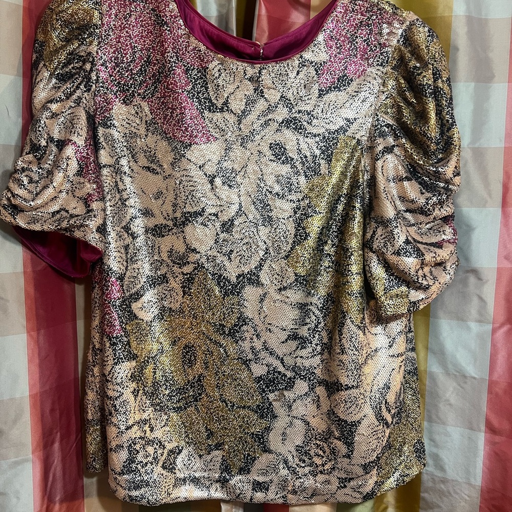 Anthropologie Multicolor Floral Blouse Size 12